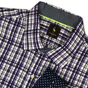 Tailorbyrd Plaid Long Sleeve Button Front- 3XLT